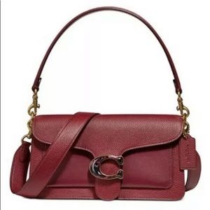 Coach Tabby Pebble Leather Deep Red Shoulder Bag
